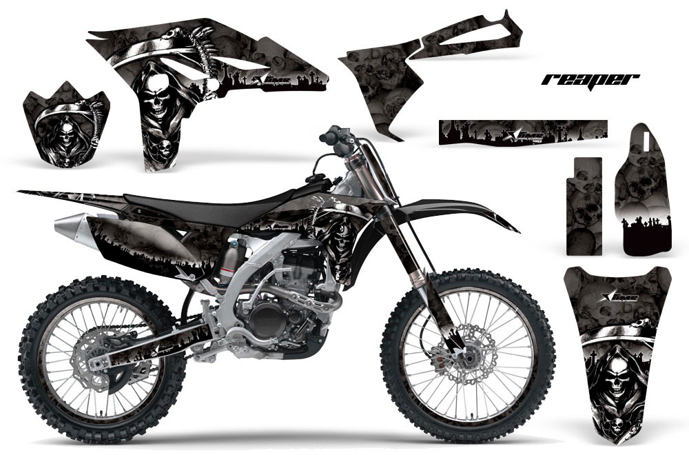 Yamaha YZ250 F 4 Stroke Dirt Bike Graphic Kit - 2010-2013 Reaper Black