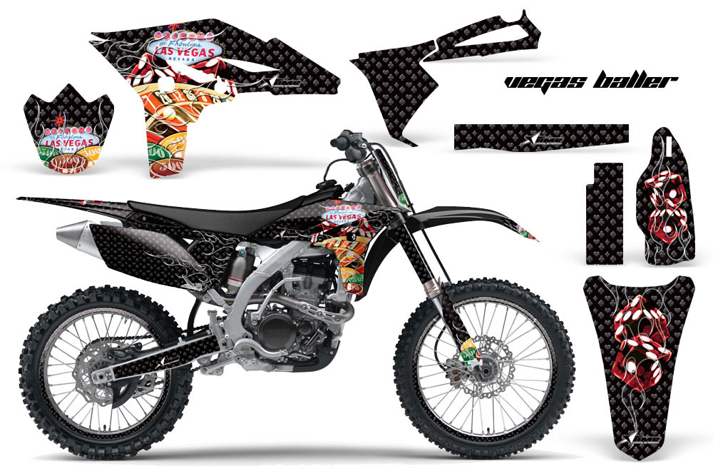 Yamaha YZ250 F 4 Stroke Dirt Bike Graphic Kit - 2010-2013 Vegas Baller Black