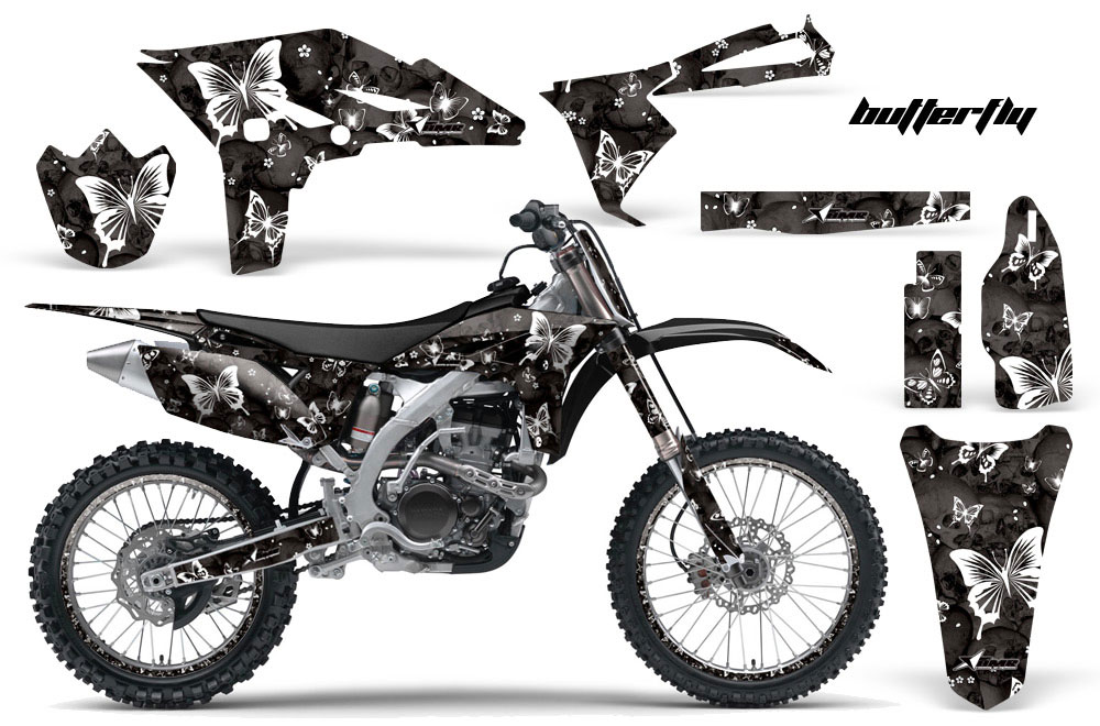 Yamaha YZ250 F 4 Stroke Dirt Bike Graphic Kit - 2010-2013 Butterfy Black