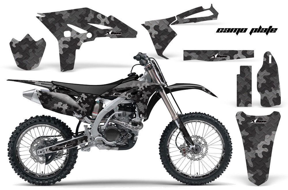 Yamaha YZ250 F 4 Stroke Dirt Bike Graphic Kit - 2010-2013 Camo Plate Black