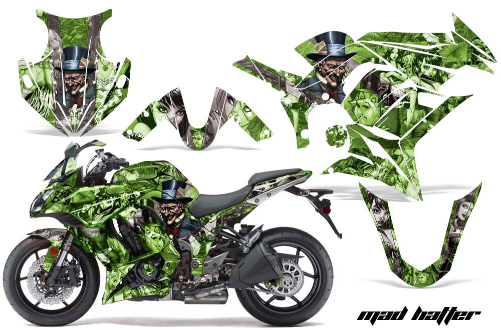 Kawasaki ZX1000 Ninja Graphic Kit - 2010-2013 Mad Hatter Green